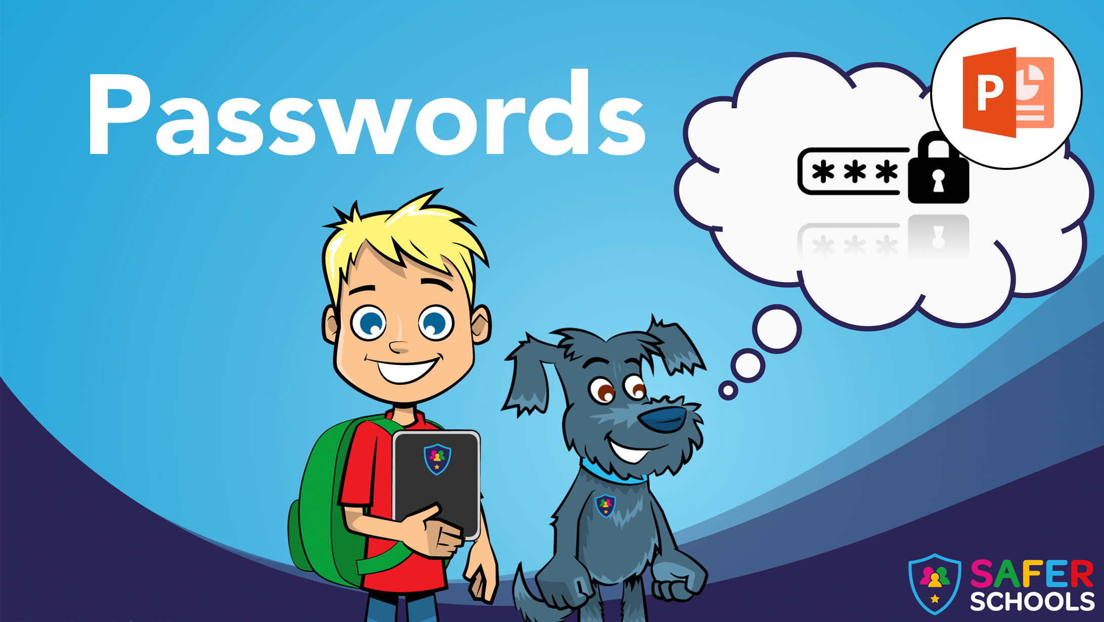 illustration of safe passwords primary powerpoint