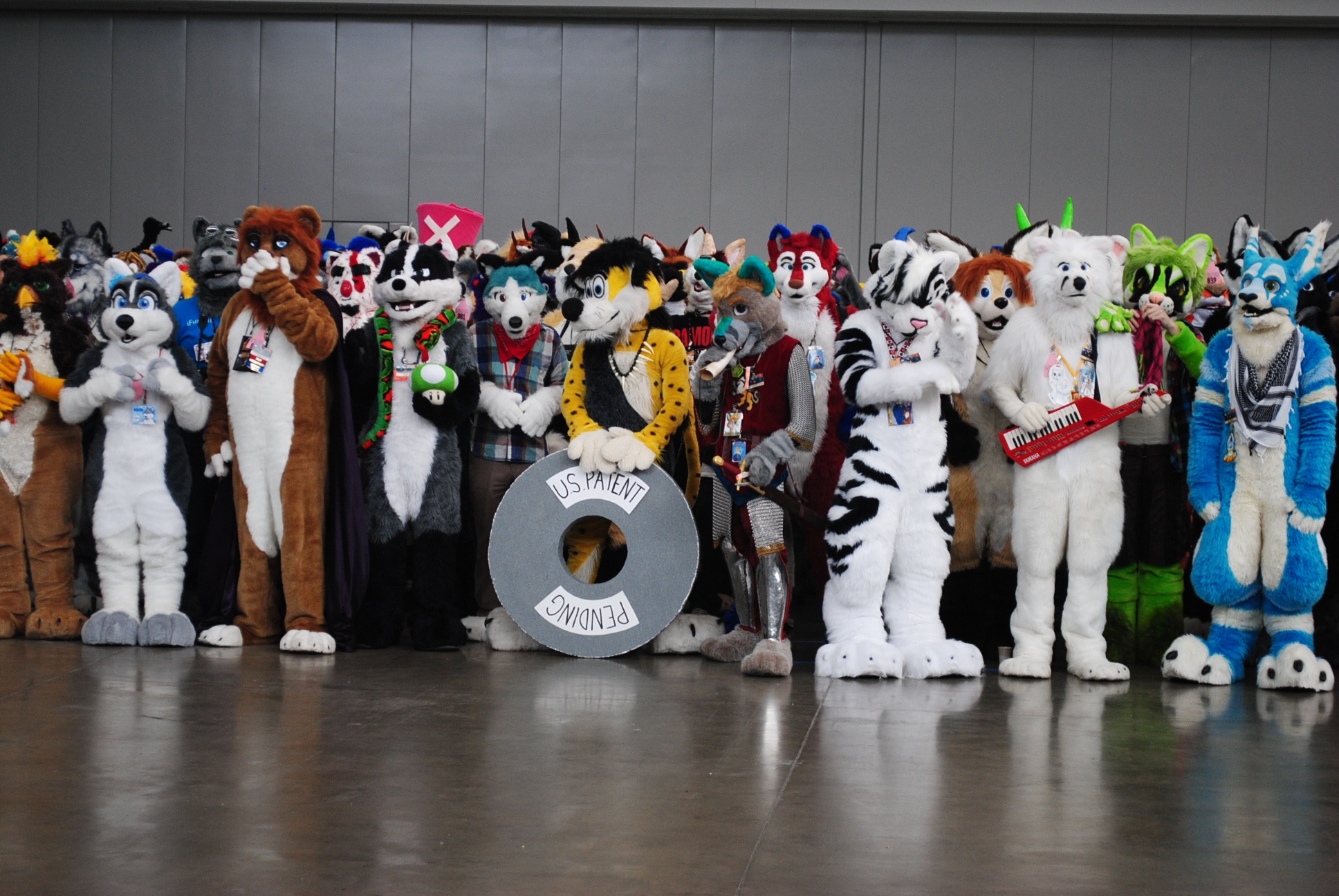 group of people dressed up as furries