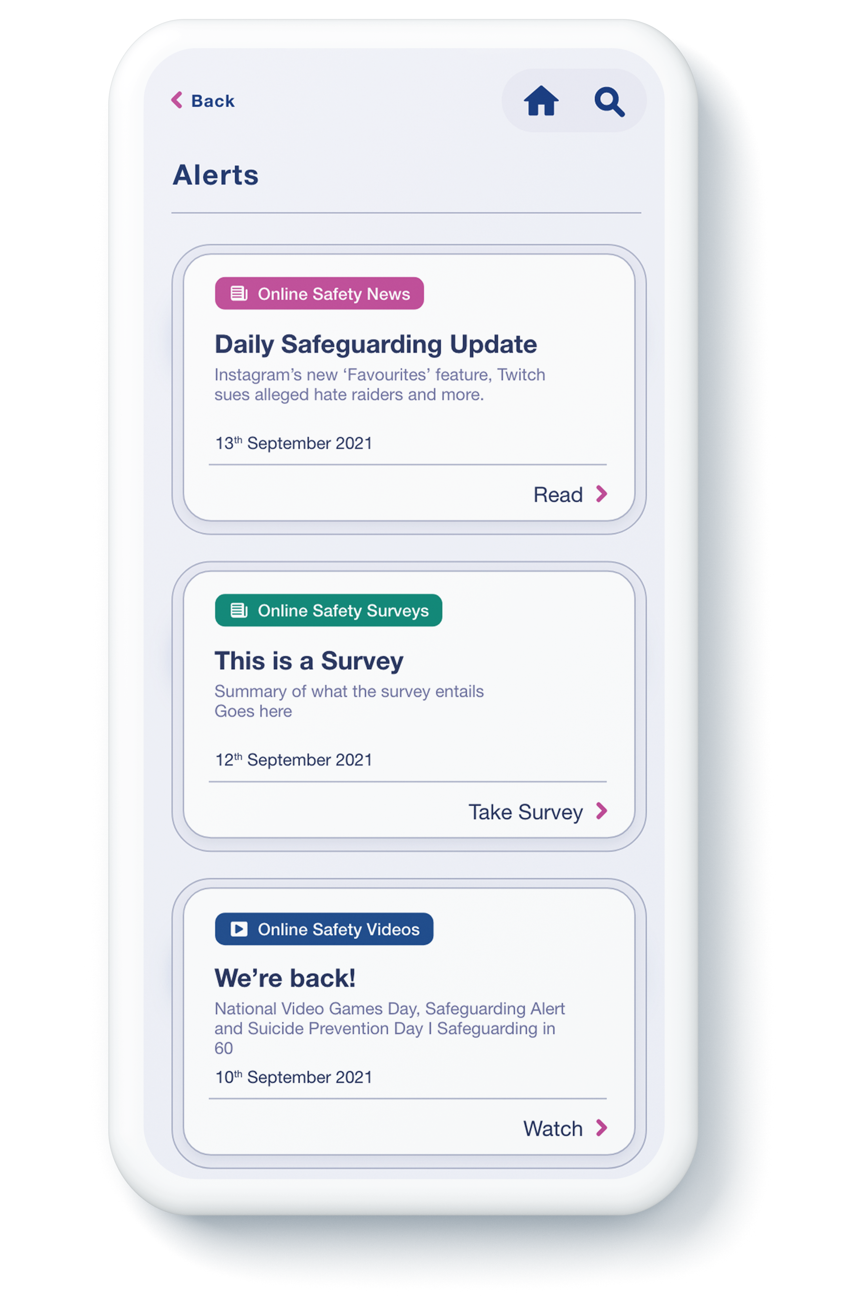 alertsmockup phone mockup of alerts page