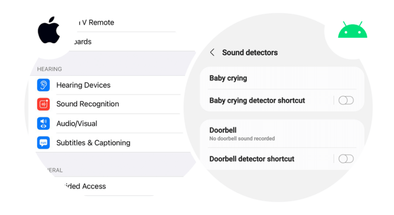 How to change hearing and audio settings on apple and android for assistive technology