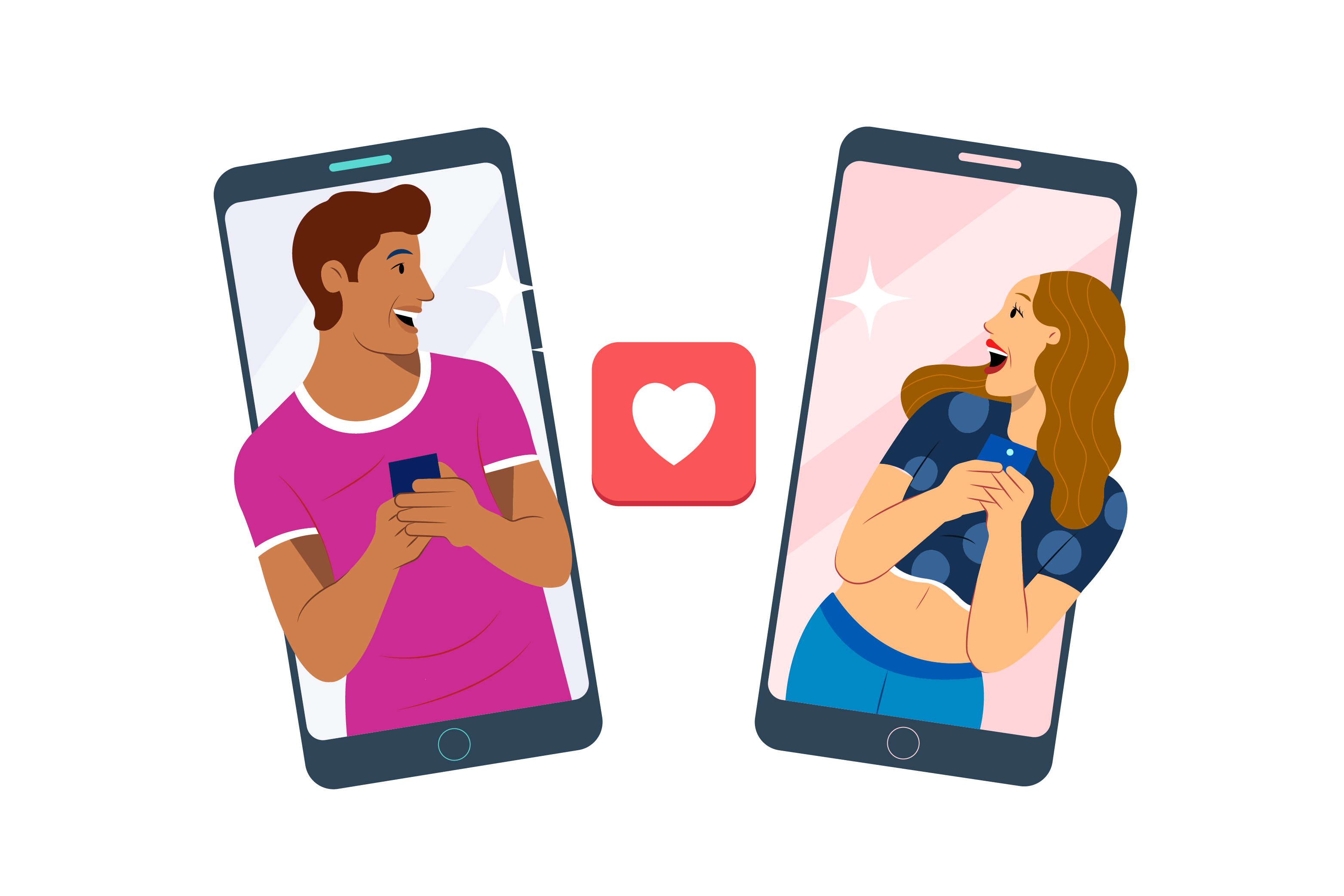 illustration of a dating app