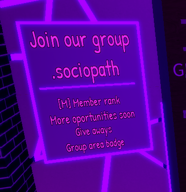 Image from Roblox saying &amp;quot;Join our group sociopath&amp;quot;