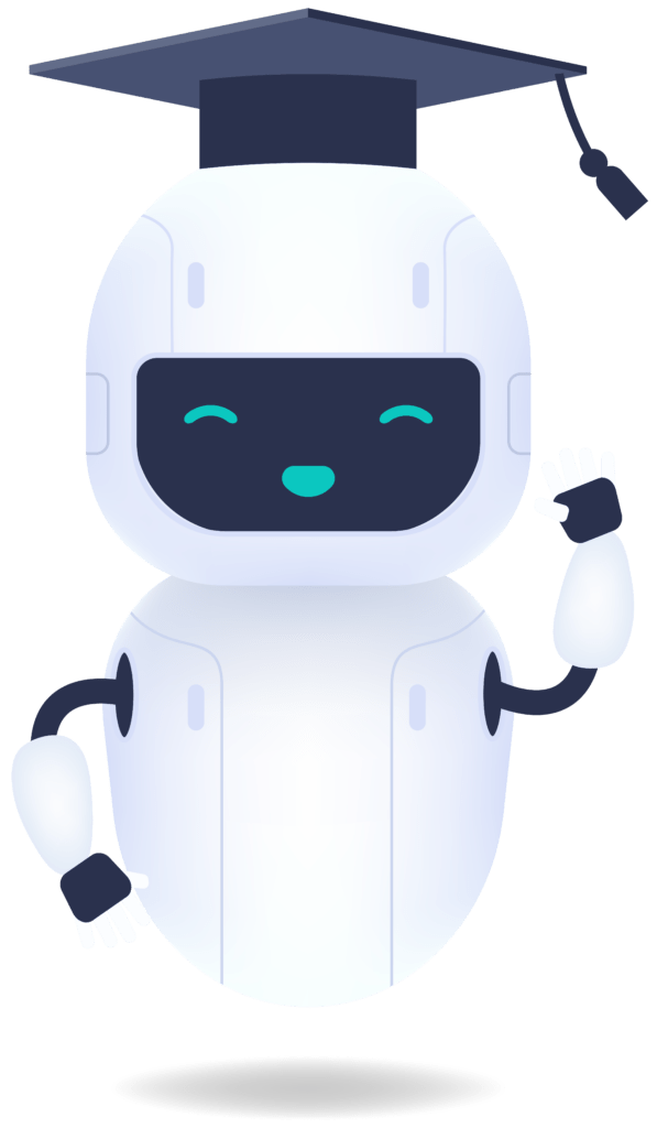 ai chatbot wearing a graduate hat